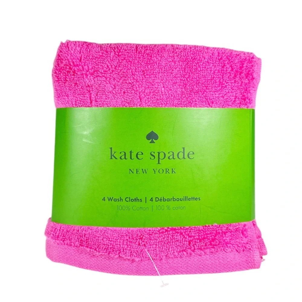 NEW Kate Spade VIBRANT PINK WASH CLOTHS SET/4